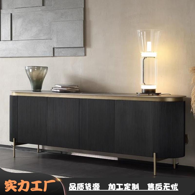 意式轻奢岩板餐边柜餐厅客厅储物柜子现代简约设计师款卧室电视柜