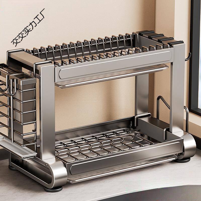 厨房置物架多功能碗盘碗碟收纳架碗筷收纳盒碗柜家用放碗架沥水架