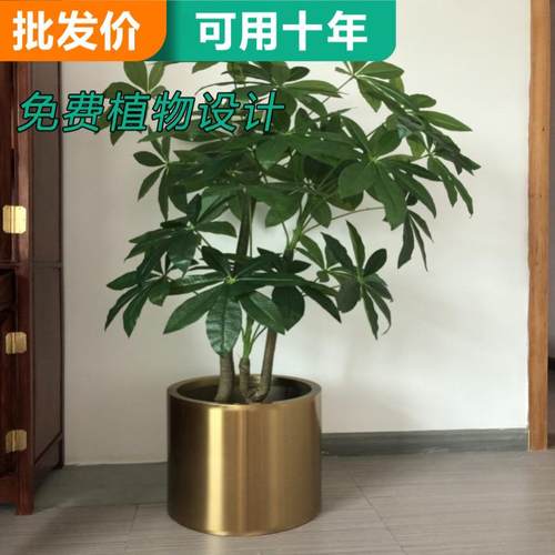 轻奢庭院金属花器304不锈钢花盆花箱铁艺外摆花槽花池室内花钵