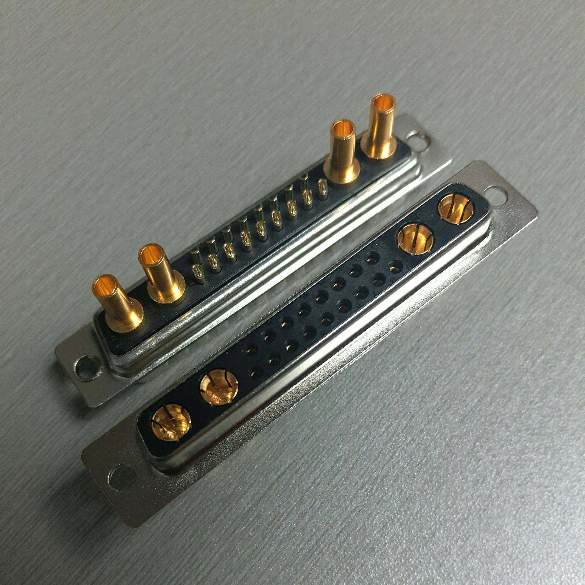 大电流D-SUB21W4打线母头连接器混装21W4压线式母座插头耐高温