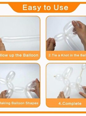 Transparent Long Balloons Twistable Latex Balloons 100pcs