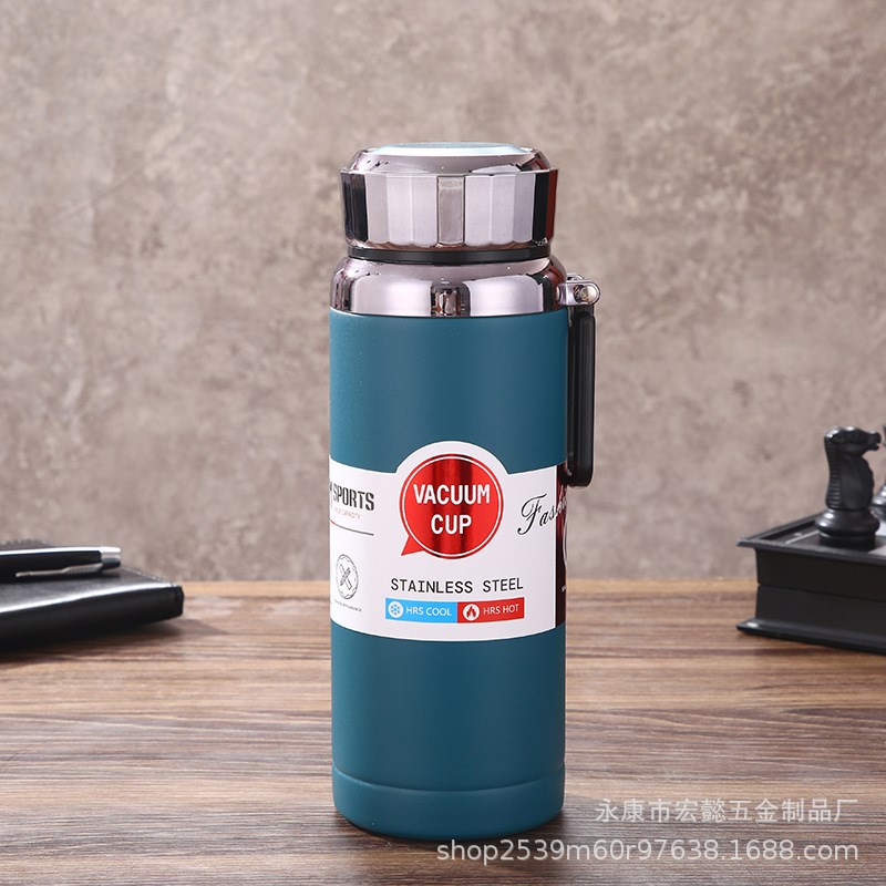 爆款316不锈钢保温吊带壶LED智能测温茶水分离车载户外保温杯