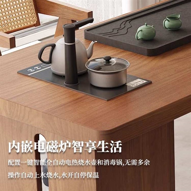 新中式茶桌阳台家用茶台实木客厅茶几小户型简约办公泡茶桌椅组合