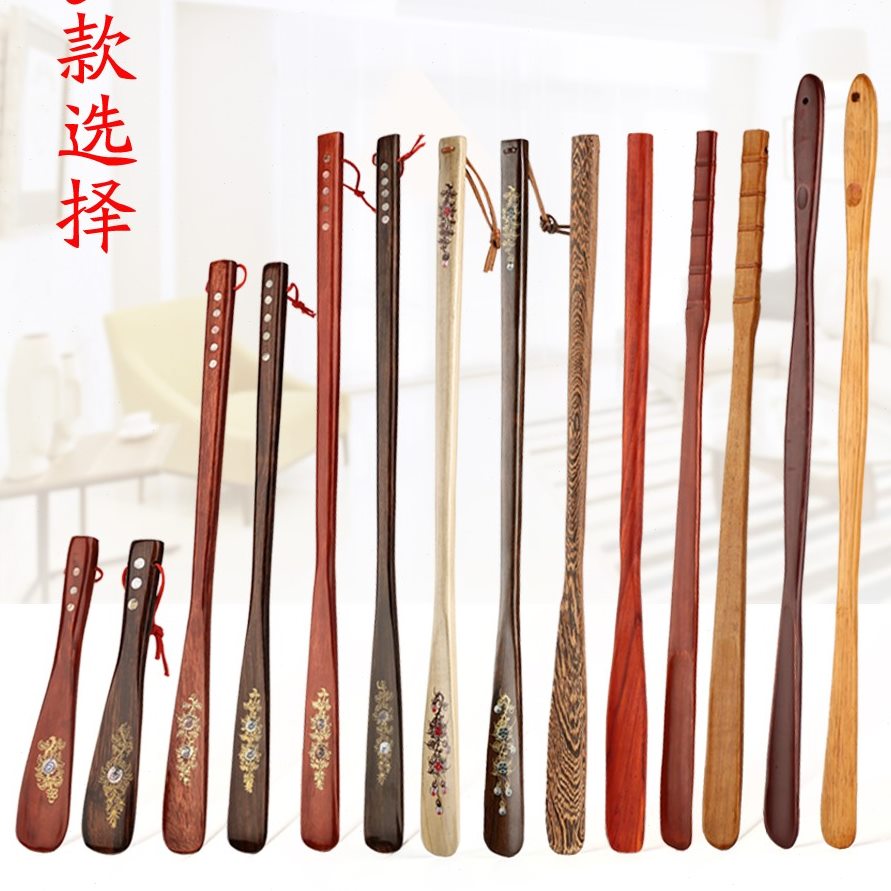 孕妇扒子子溜鞋辅助器拨器家用穿长柄鞋拔子实木鞋提鞋鞋 拔~子鞋