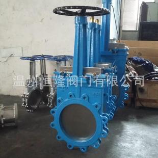 厂家直销PZ73手动铸钢刀型闸阀DN200硬密封耐磨插板阀单向闸板阀