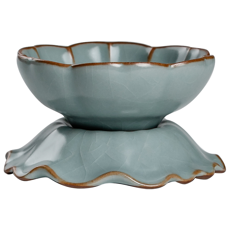 柏韵邱卫国汝窑茶漏茶滤陶瓷开片可养冰裂纹汝瓷茶道配件茶渣滤网