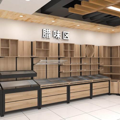 良达水果货架铁实木结合商场果蔬货架百果园水果货架