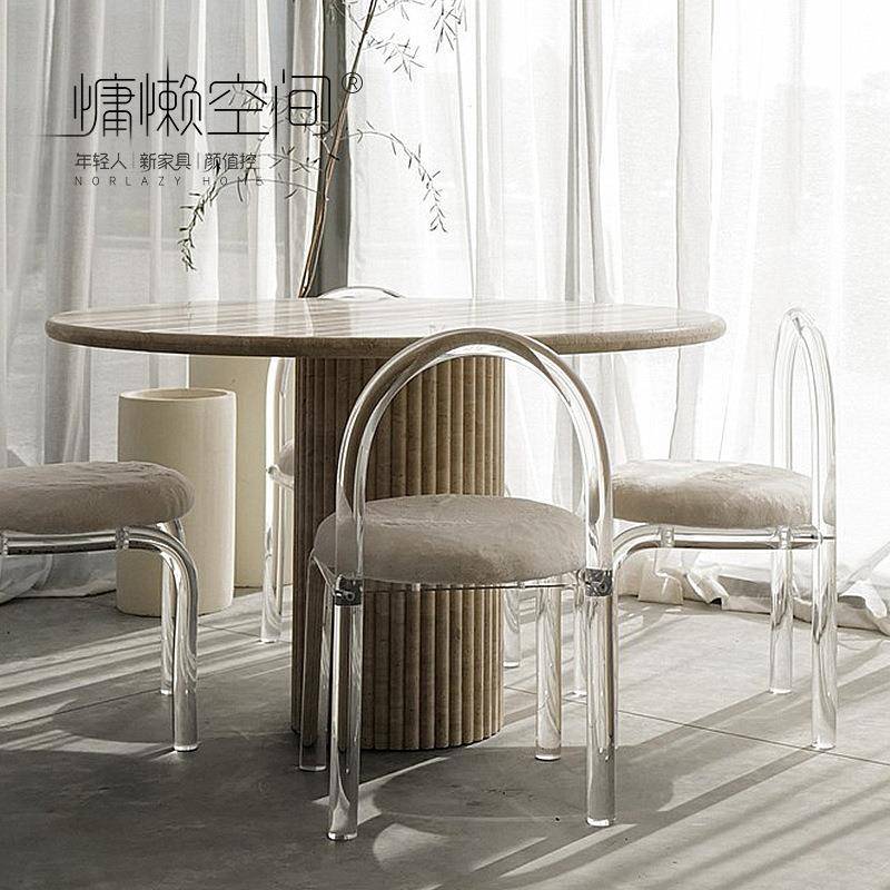 北欧简约亚克力餐椅网红vintage家具轻奢靠背椅子透明创意水晶椅