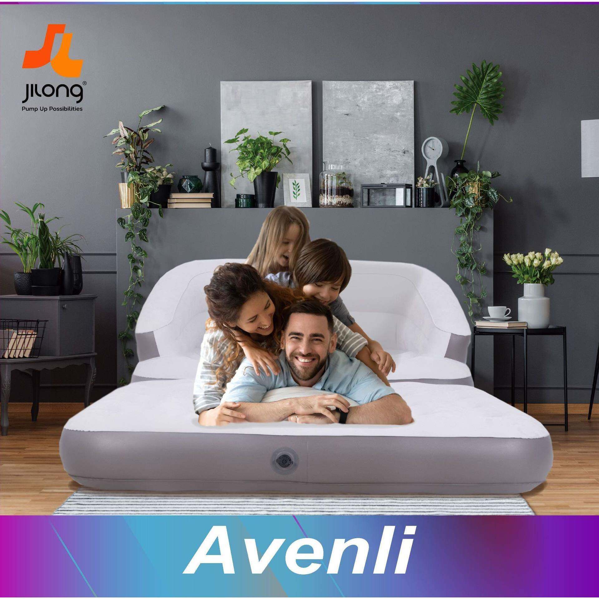 JILONG充气沙发床可躺可坐可收纳多功能户外便携式折叠充气沙发