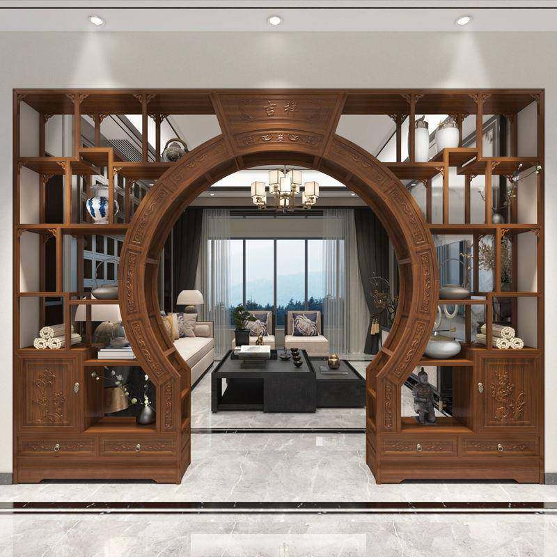 博古架中式实木玄关隔断置物架月亮门圆博古架双面雕花仿古书柜,鲜花速递/花卉仿真/绿植园艺,割草机/草坪机,淘宝优惠券,粉丝福利购,淘宝优惠卷