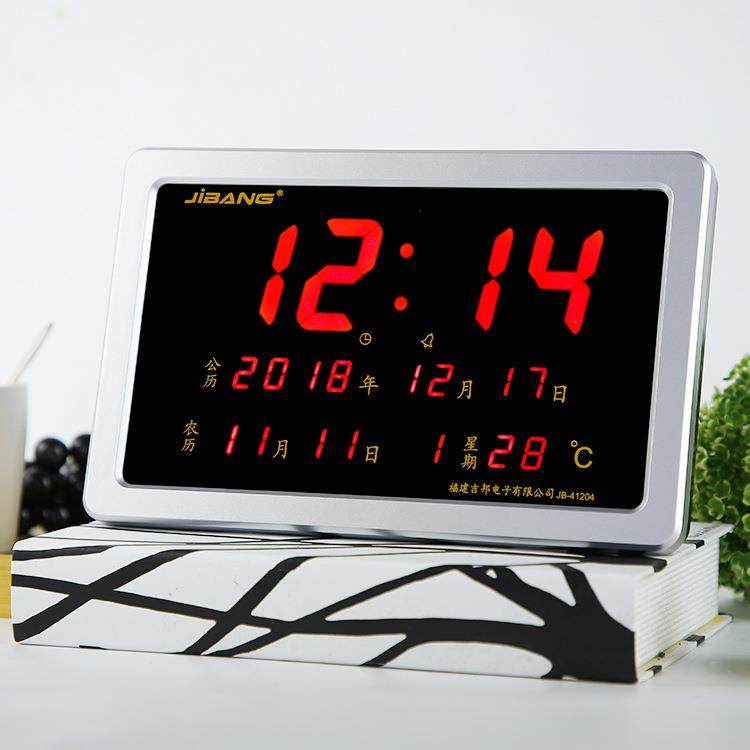 新品万年历电子时钟台挂两用电子钟LED多功能挂墙家用时钟