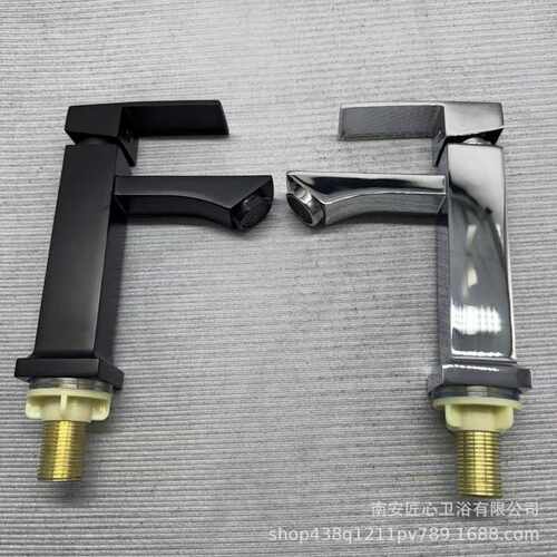款合金正四方面盆单冷水龙头卫生间浴室柜左右开水四方款龙头