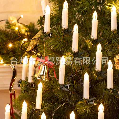 热销圣诞树LED装饰灯串生日婚庆烛台餐桌布置蜡烛夹子灯串