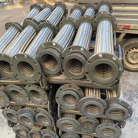 法兰金属软管 304不锈钢编织蒸汽波纹管 高温高压非标法兰软连接
