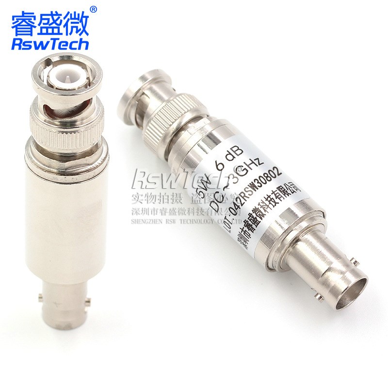 BNC-JK 5W固定衰减器 Q9同轴DC-3GHz接头 6DB 50欧姆公转母衰减器