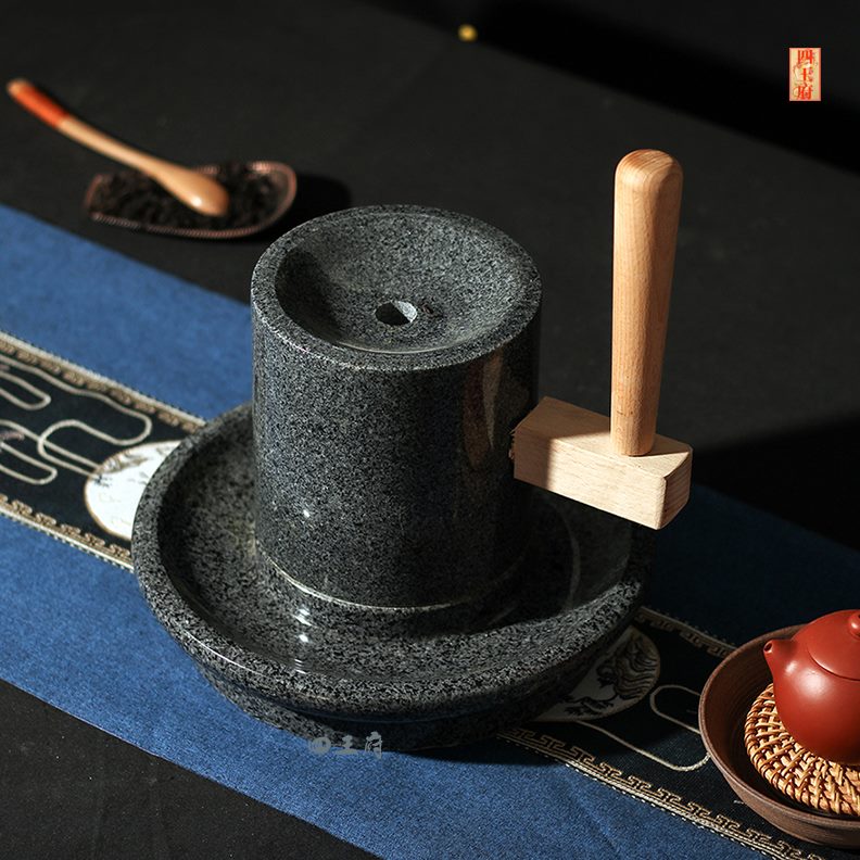 茶磨具粉磨研茶茶磨复古点点茶仿宋工具手工研碾磨茶磨盘石磨茶道