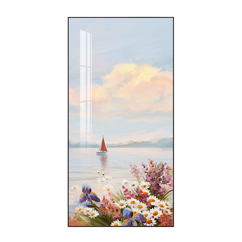 玄关装饰画竖版现代简约走廊过道挂画前程似锦进门背景墙装饰壁画
