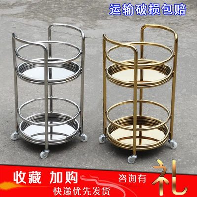 水车KTV包邮4S不锈钢酒吧车店送餐服务移动圆形车酒水车手推车茶