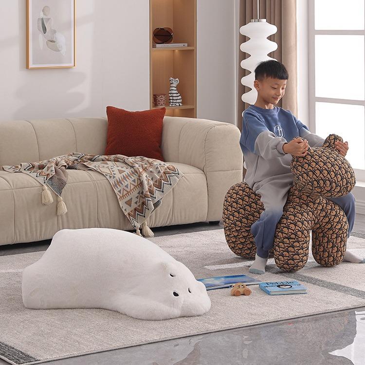 网红趴趴熊懒人休闲沙发动物座椅单人北极熊靠枕儿童懒人沙发座椅