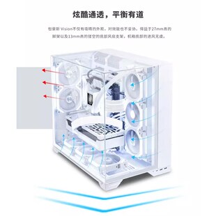包豪斯O色1VISI N全视版O台式机电脑三面玻璃海景房白1主机箱
