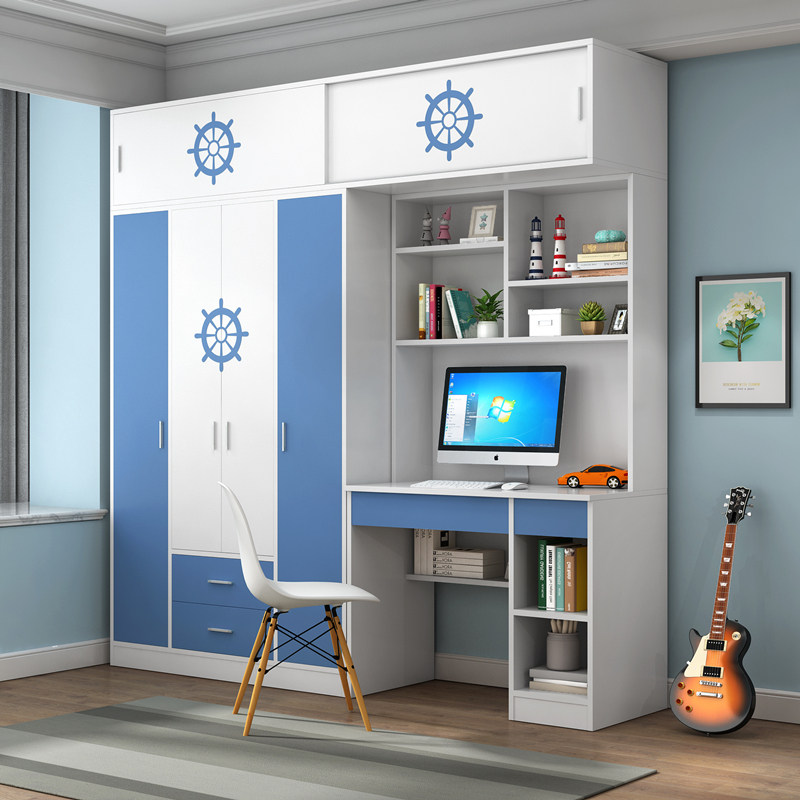 儿童实木衣柜书桌柜一体组合家用卧室小户型简易收纳儿童房挂衣柜,住宅家具,独立衣柜,淘宝优惠券,粉丝福利购,淘宝优惠卷