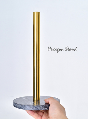 妙HOE 丹麦大理石黄铜纸巾架镀金厨厨房纸巾架 卷纸架用纸