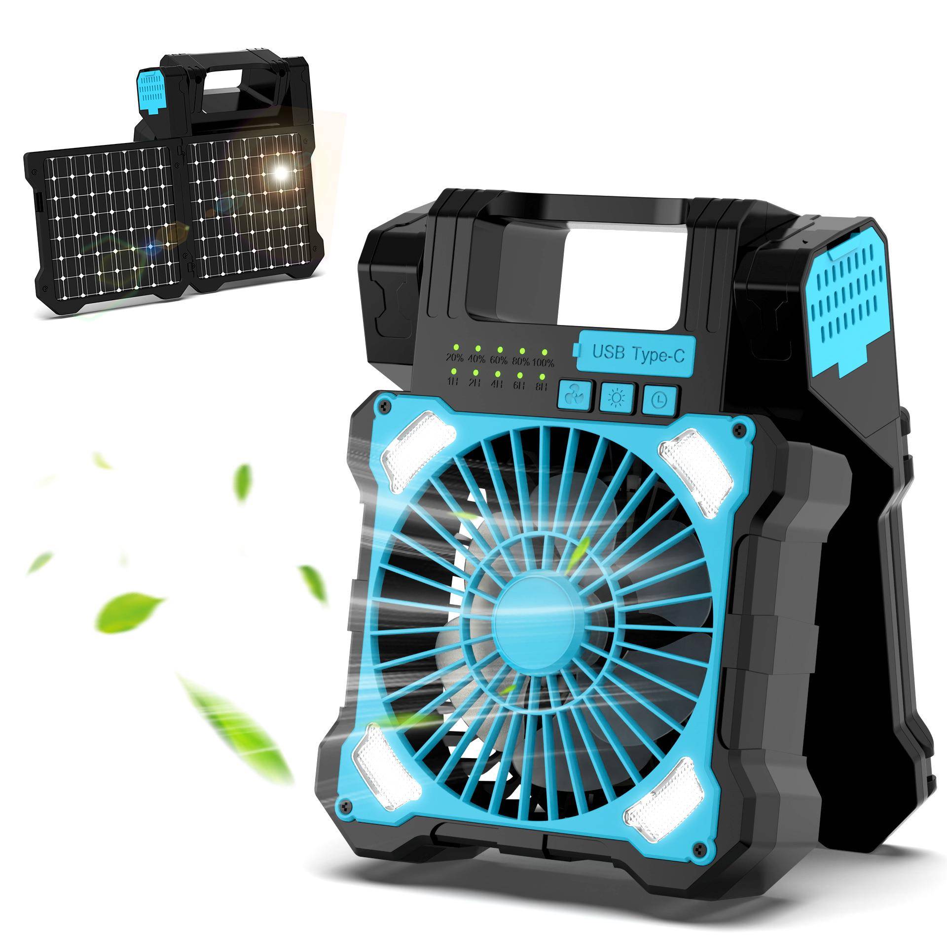 太阳能风扇新款led灯多功能野营灭蚊充电便携式户外露营风扇