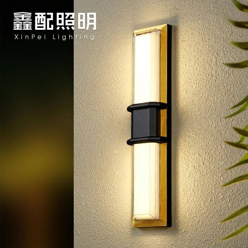 led壁灯户外庭院壁灯现代中式壁灯别墅外墙壁灯防水室外长条壁灯
