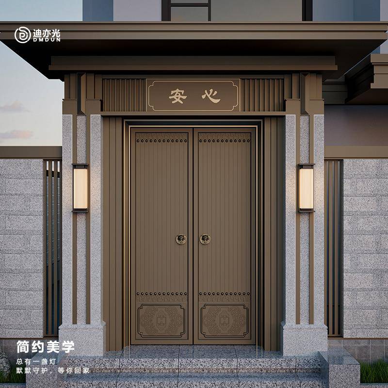 太阳能简约户外防水壁灯别墅大门长条室外轻奢院子门口柱子防雨水