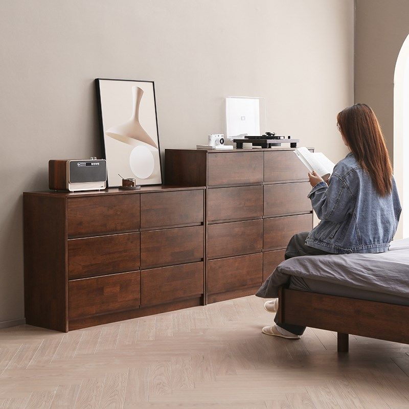 实木六斗柜简约现卧室床尾靠墙储物柜家用抽屉收纳柜,住宅家具,斗柜,淘宝优惠券,粉丝福利购,淘宝优惠卷