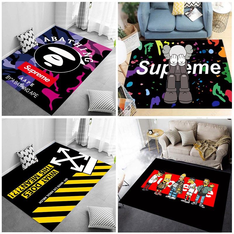 个性潮牌aws地毯创意流卧室地毯客厅沙发茶几床边大地垫