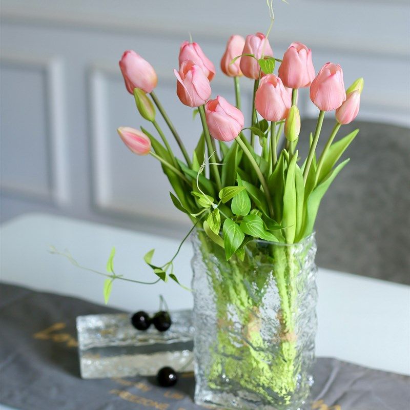 荒野花卉手感滋润郁金香人造花Pu人造花手持花束可访问的豪华饰品,家居饰品,仿真花/假花,淘宝优惠券,粉丝福利购,淘宝优惠卷