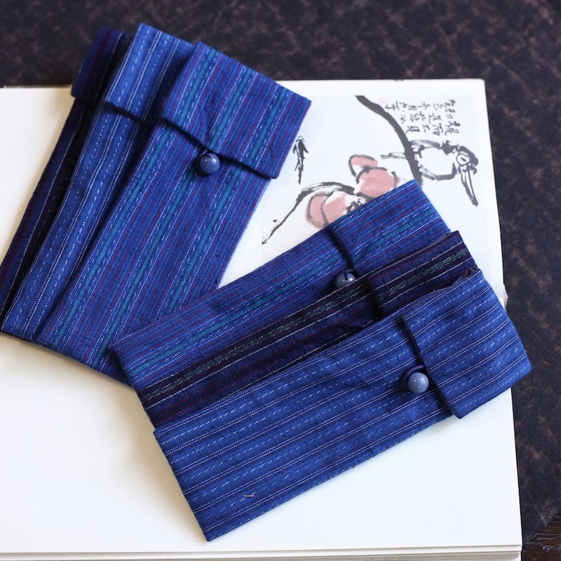 蓝色棉麻香筒装布香具香管保护袋笔袋收纳袋防碰礼品布袋