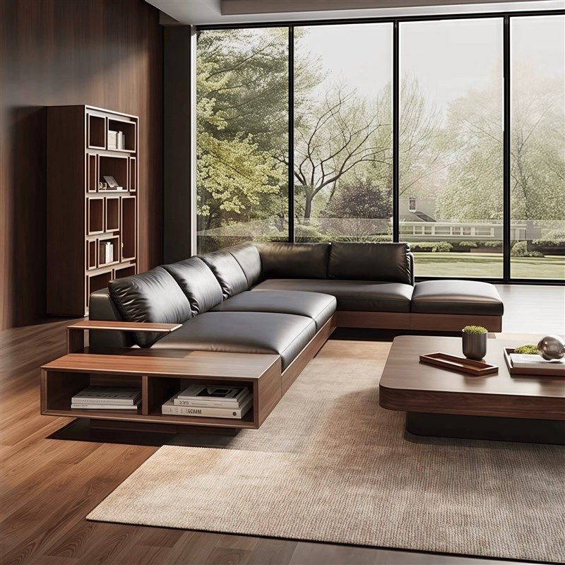 新中式北胡桃木沙发组合现简约轻奢家用实木客厅会客沙发,住宅家具,实木沙发,淘宝优惠券,粉丝福利购,淘宝优惠卷