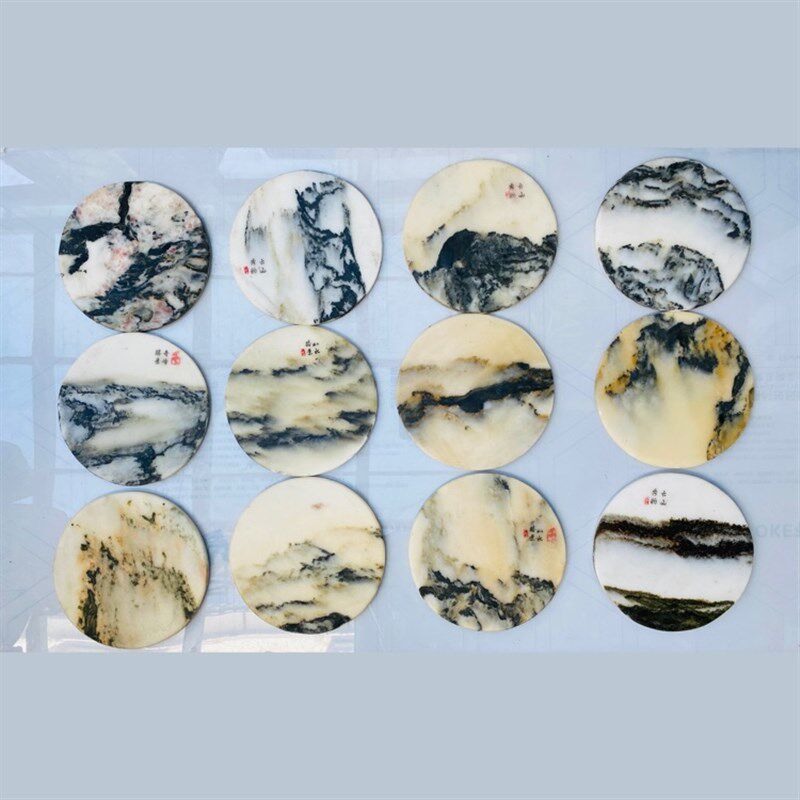 天然大理石山水画背景墙圆形石片摆件家居装饰大理石制品,基础建材,天然大理石,淘宝优惠券,粉丝福利购,淘宝优惠卷