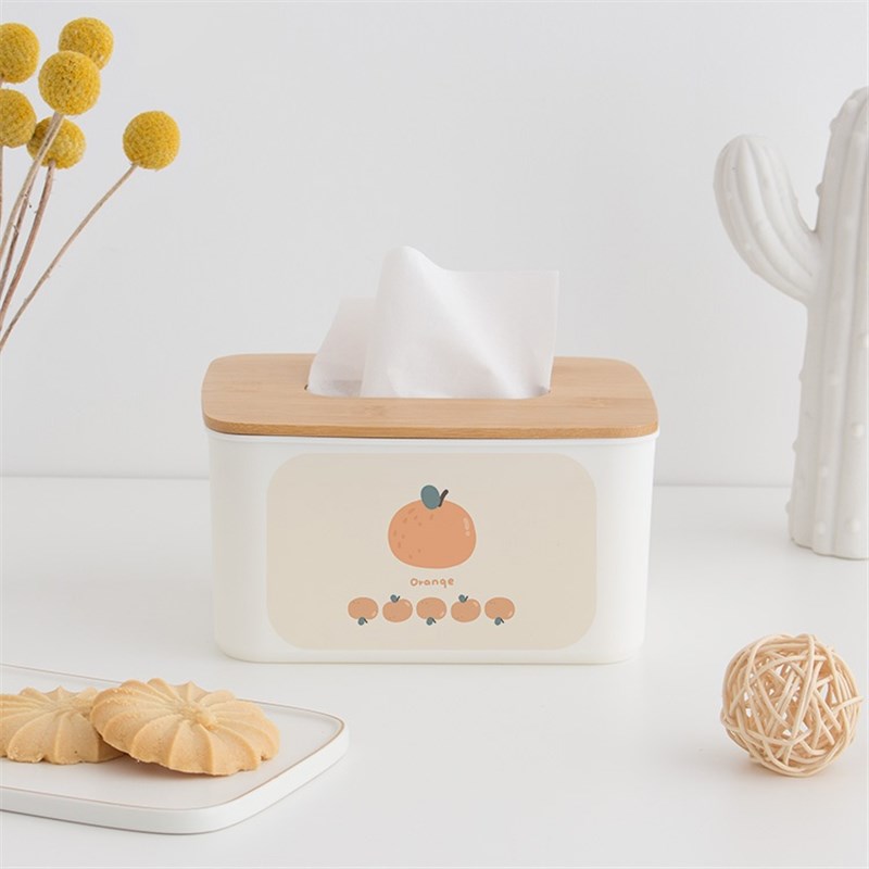 元气纸巾盒家用客厅餐厅茶几桌面餐巾纸收纳盒创意竹木抽纸盒