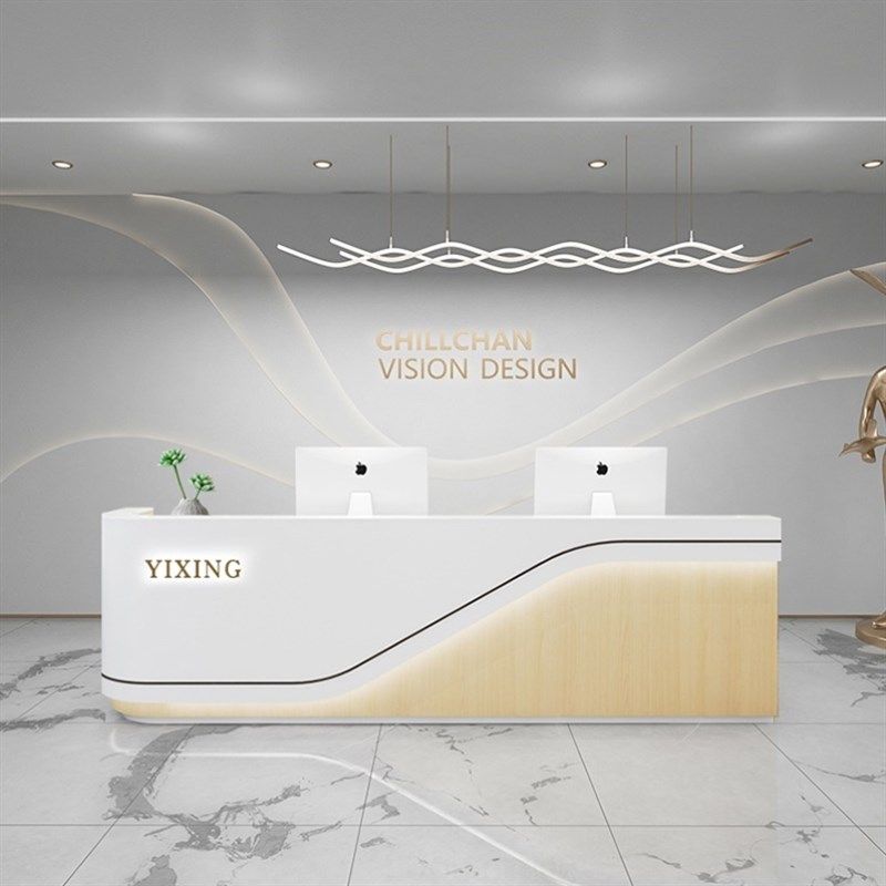 公司前台接待台简约现白色烤漆办公桌吧台院柜台收银台,商业/办公家具,前台/柜台,淘宝优惠券,粉丝福利购,淘宝优惠卷
