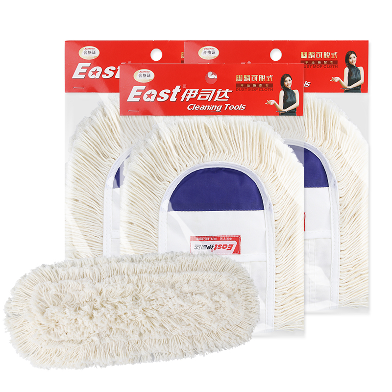 伊司达平板拖把替换布懒人拖地布脚踏5c替换头拖把尘推墩布