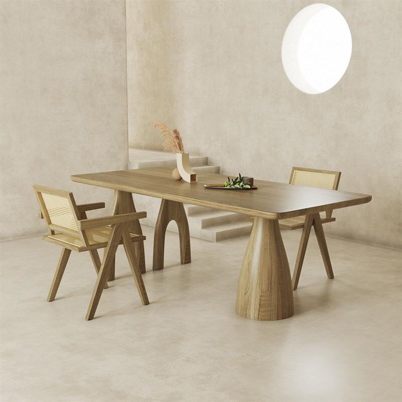 实木餐桌家用简约小户型原木饭桌长方形工作台办公桌洽谈书桌