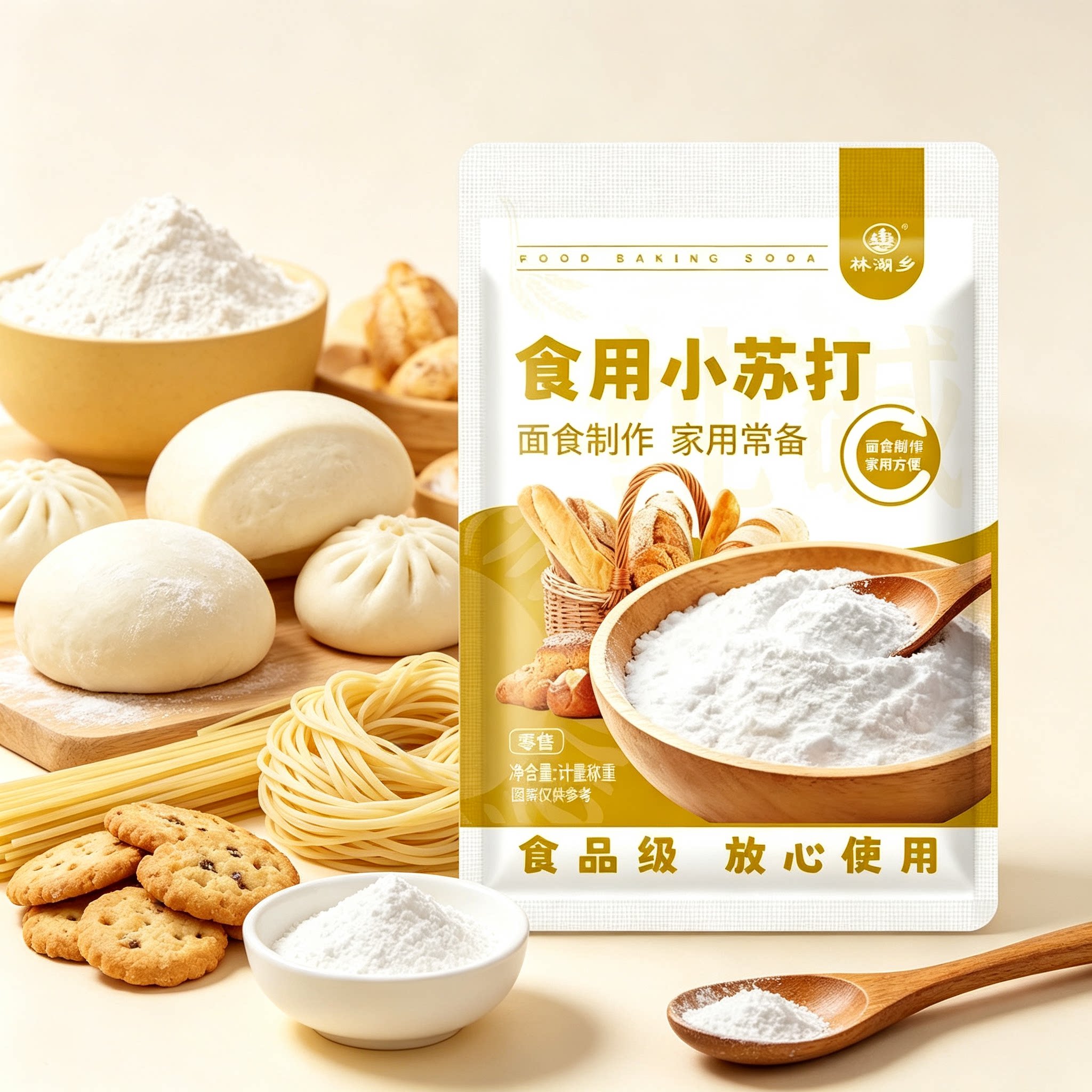 食用小苏打食品级碳酸氢钠 烘焙面点发酵 果蔬清洗去油污小苏打粉