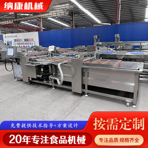 全自动净菜加工流水线 根茎蔬菜杨梅桃子微纳米气泡清洗去农残