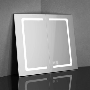 定制实木智能镜柜门化妆柜镜门镜子厂家镜箱门发光除雾镜框浴室柜