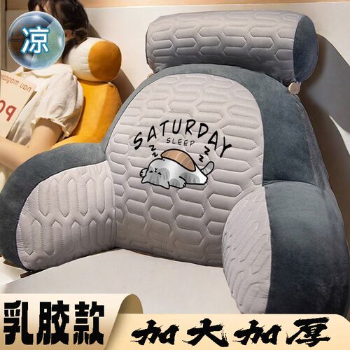 乳胶冰丝加大加厚靠背沙发护颈护腰半躺靠垫孕妇宿舍床头腰靠枕头