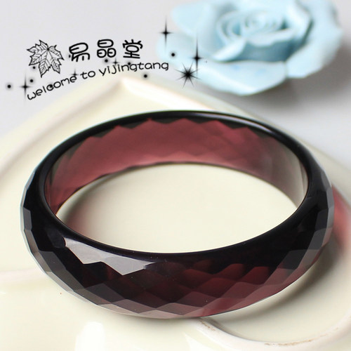 正品紫水晶刻面 菱形手镯 水晶 时尚女饰 宽版切面紫晶镯