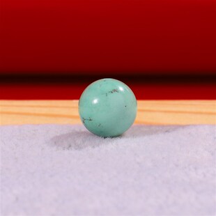 天然原矿绿松石单珠11.1mm 高瓷绿已经玉化 湖北圆珠无优化 158号