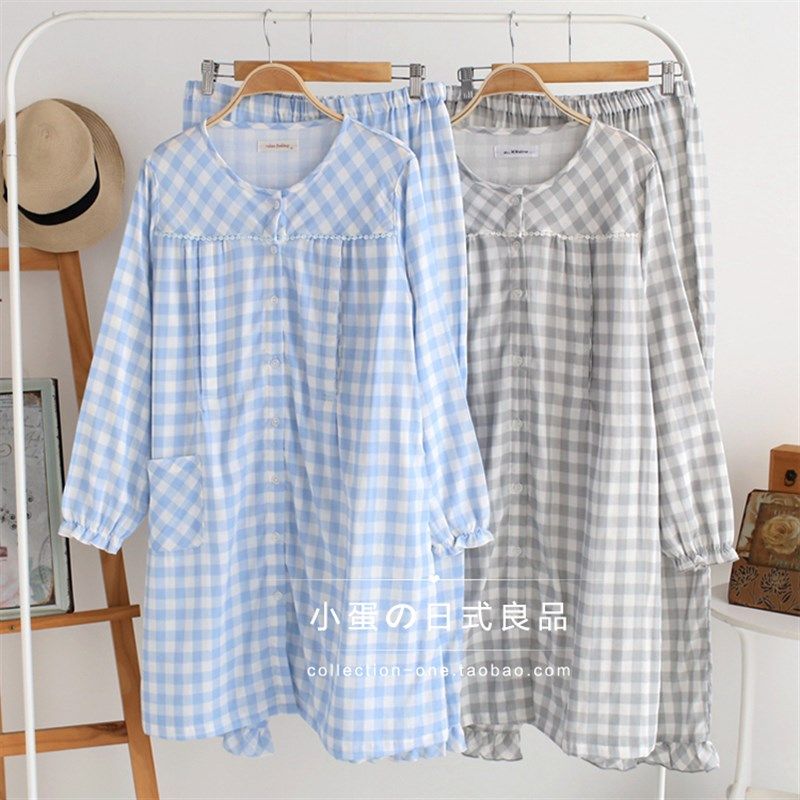 春夏全棉双层纱布纯棉女士月子服长款孕妇睡衣 产后喂奶衣哺乳衣,孕妇装/孕产妇用品/营养,家居服套装,淘宝优惠券,粉丝福利购,淘宝优惠卷