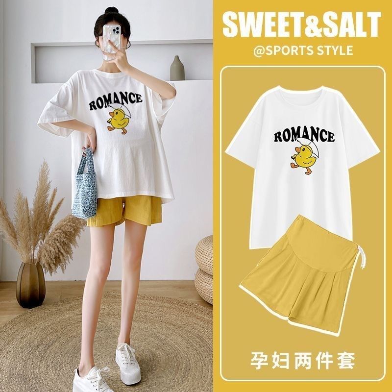 孕妇睡衣女夏季时尚洋气减龄t恤上衣潮妈宽松休闲外出两件套装,孕妇装/孕产妇用品/营养,家居服套装,淘宝优惠券,粉丝福利购,淘宝优惠卷