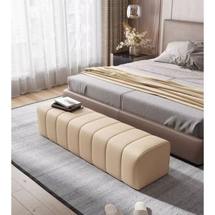 轻奢软包换鞋长凳服装店休息区长条沙发凳衣帽间床尾长方形皮凳子