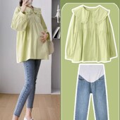 上衣套装 时尚 新款 套装 裙子 秋季 秋装 春秋韩版 孕妇装 网红衬衫