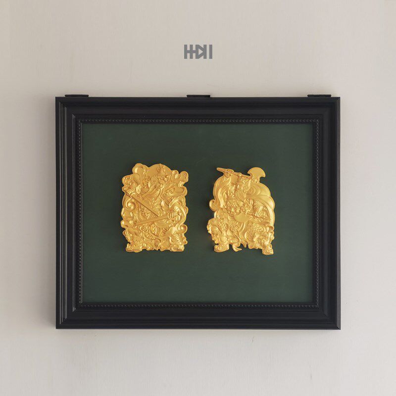 一加一《门神》液压杆电表箱电表盒遮挡水泥立体浮雕雕塑装饰画